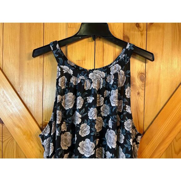 Torrid Womens Navy White Floral Sleeveless Tunic Hi Low Hem Size 3X (8976) - Picture 2 of 7